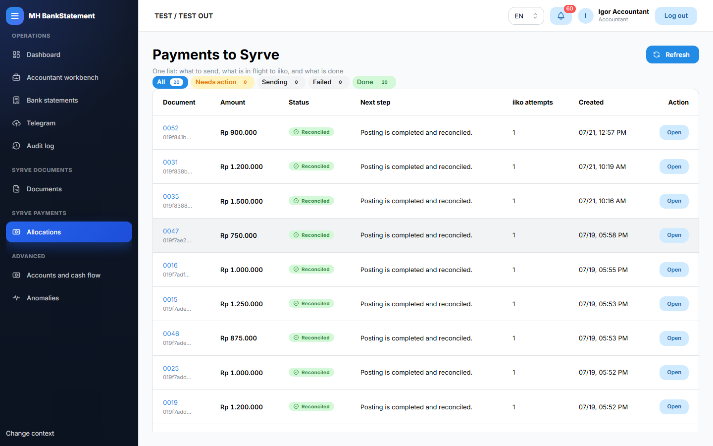 Payment allocations