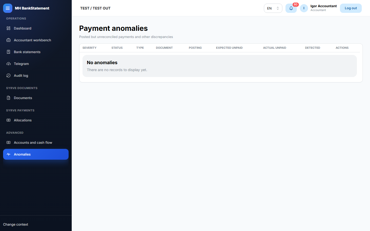 Payment anomalies
